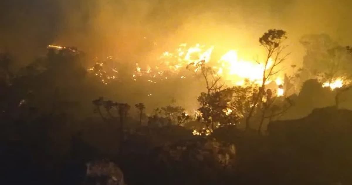 Fogo atinge 80 hectares de vegetação na Chapada Diamantina
