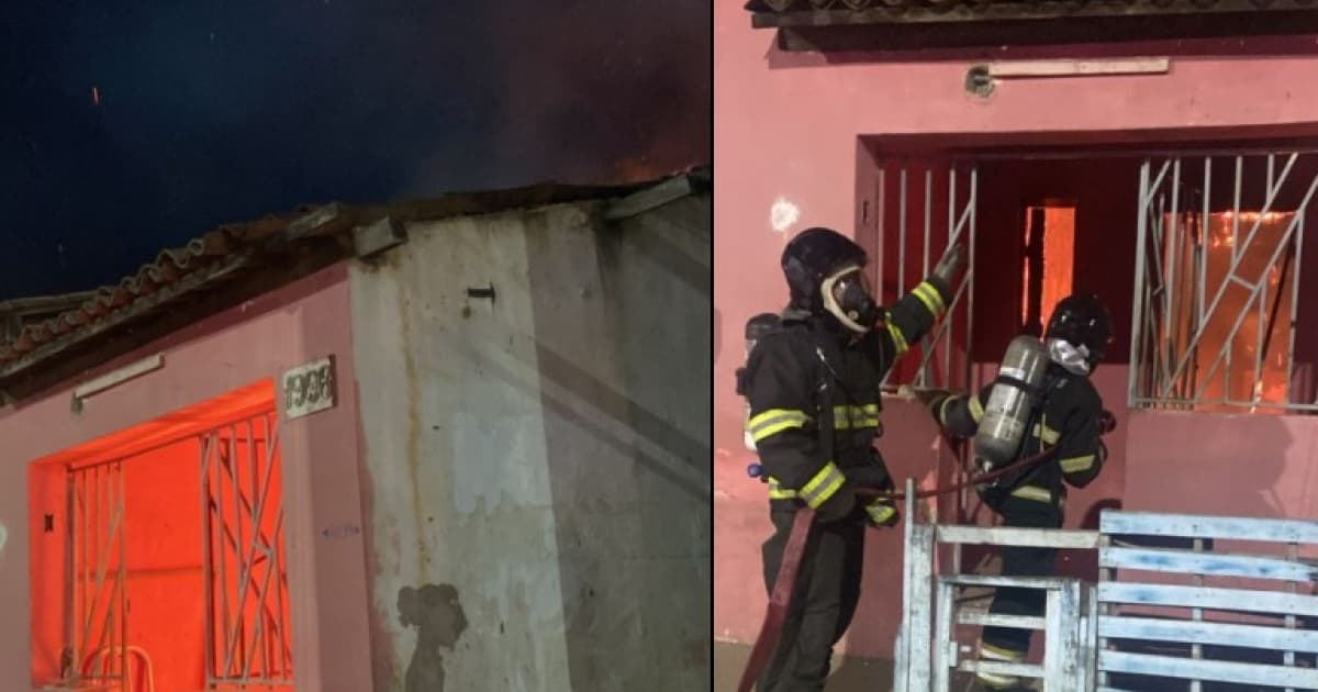 Casa pega fogo em bairro de Jequié; chamas atingiram teto