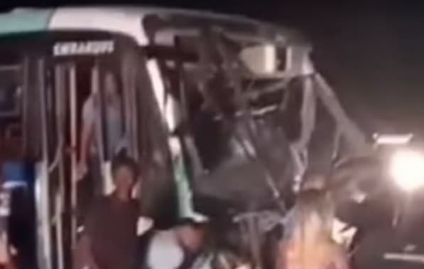 Colisão de ônibus com carro deixa motorista morto na Bahia; vítima tentou desviar de animais na pista
