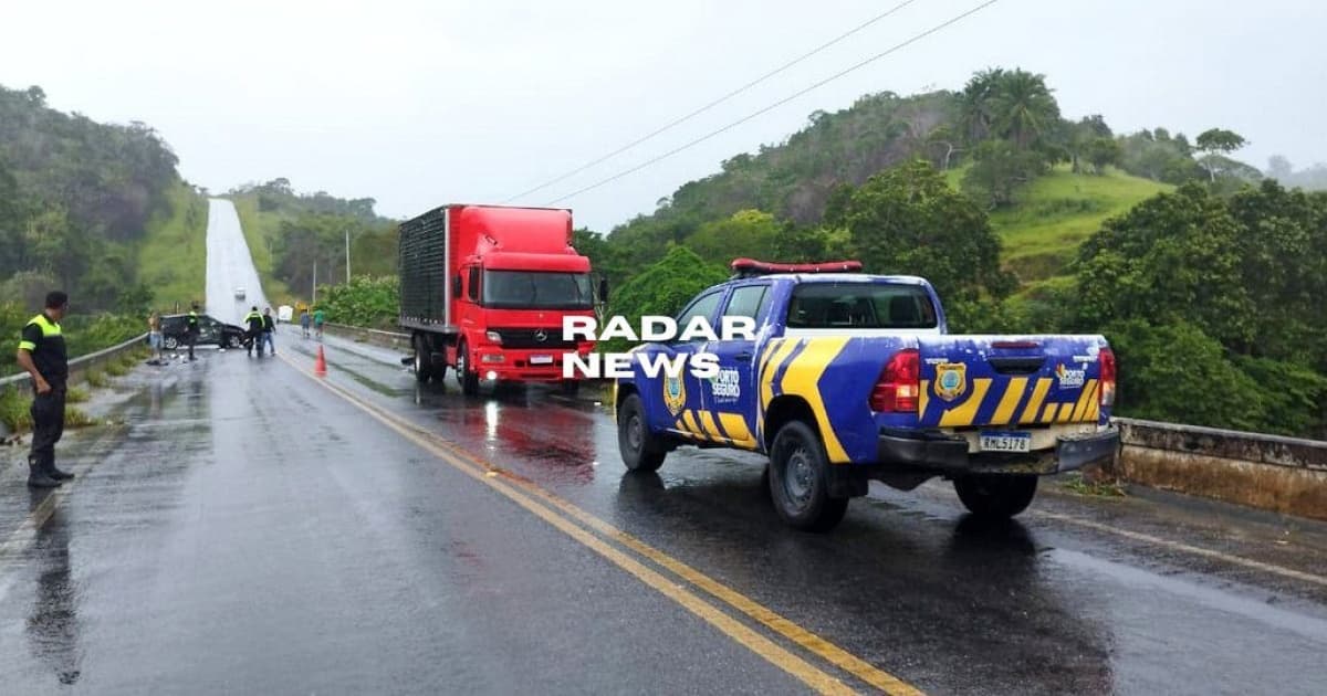 PM de folga fica ferido após batida com caminhão desgovernado no Extremo Sul baiano