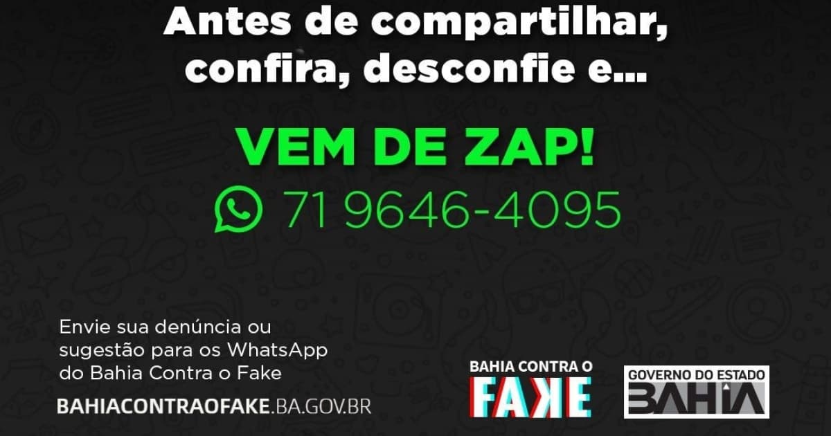 Governo da Bahia lança canal de comunicação no WhatsApp para combater “fake news”