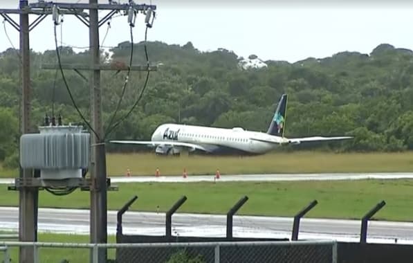 Avião sai da pista durante pouso em aeroporto de Salvador