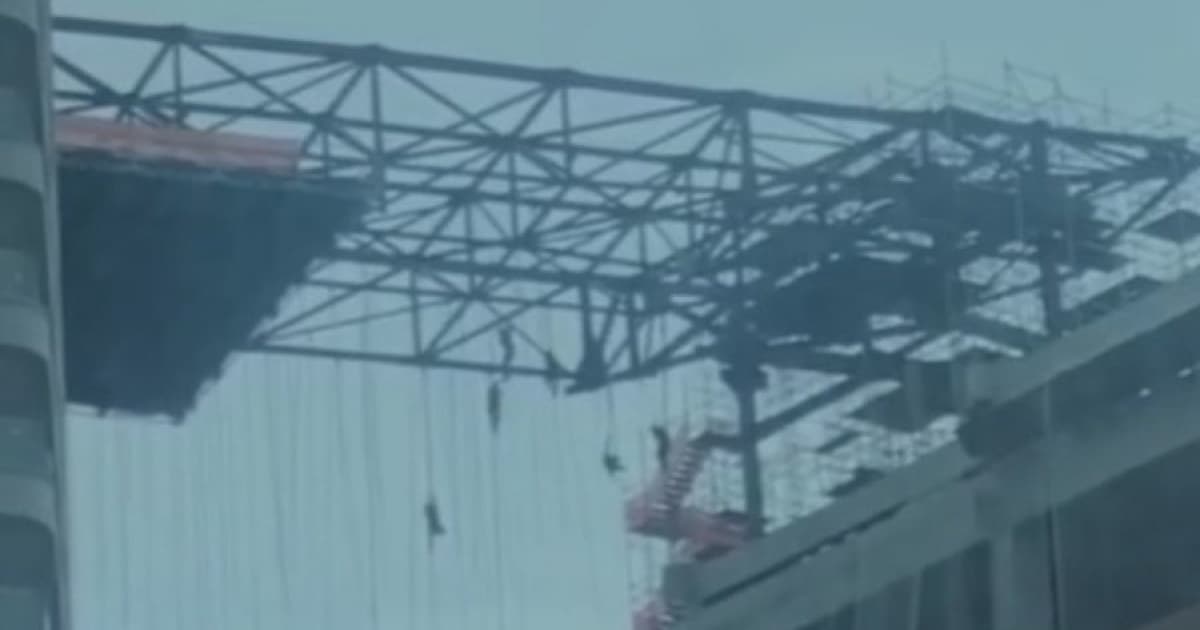 VÍDEO: Operário cai e morre após ficar pendurado em estrutura que desabou de obra