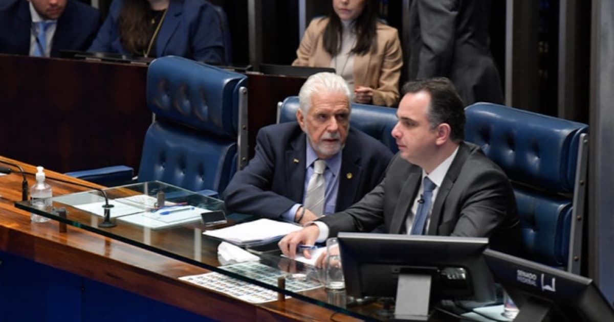 Pacheco e Jaques Wagner na sessão do Senado