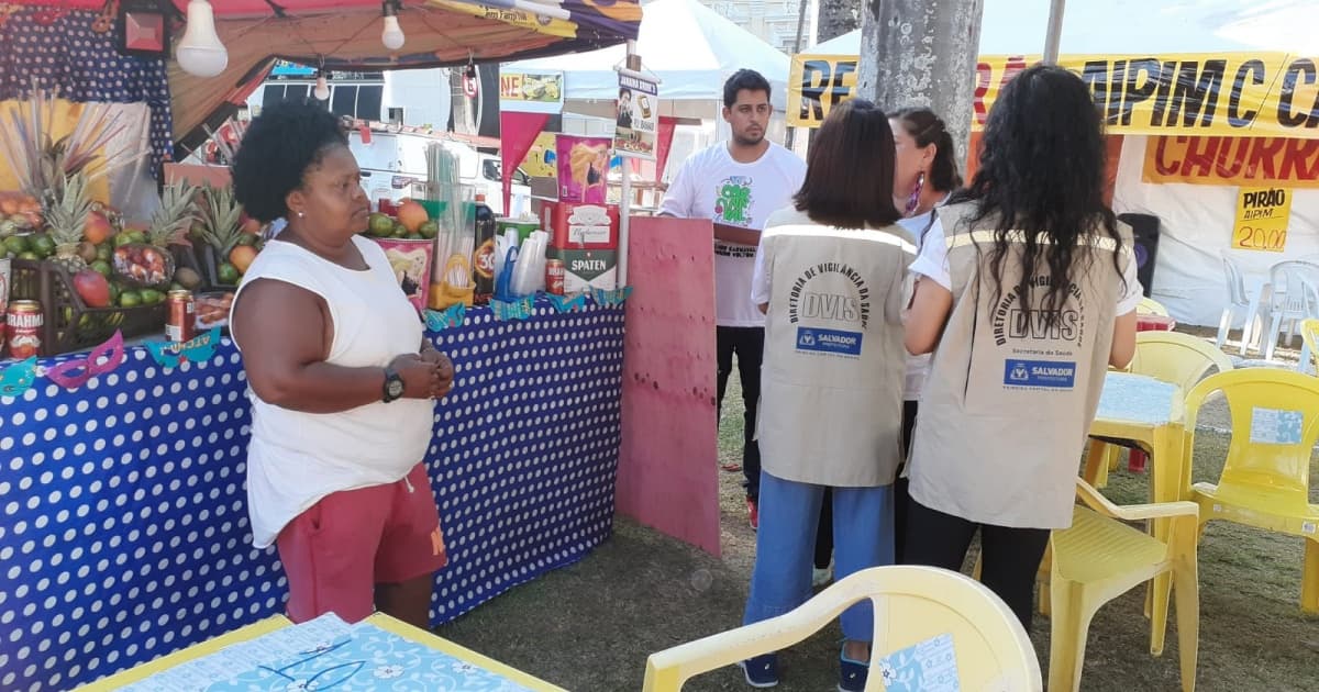 Mais de 500 inspeções foram realizadas pela Vigilância Sanitária no primeiro dia do Carnaval de Salvador