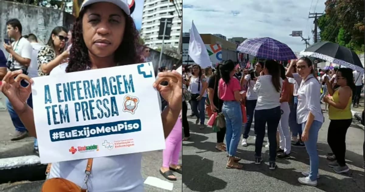 Profissionais de enfermagem realizam protesto pelo pagamento do piso e fecham a Vasco da Gama