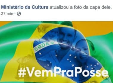 Prestes a ser extinto, MinC publica convite para posse de Bolsonaro como foto das redes