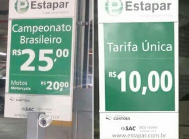 Torcedores do Bahia protestam contra preço do estacionamento na Arena Fonte Nova