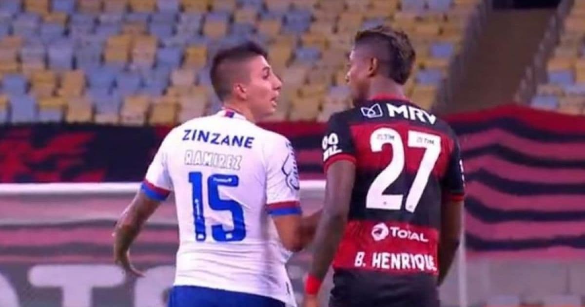 Perícia contratada pelo Bahia aponta que Ramírez não chamou Bruno Henrique de 'negro'