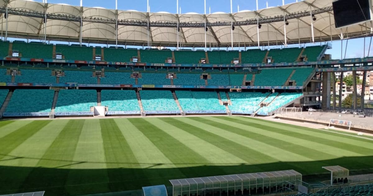 Mesmo sem jogos, Arena Fonte Nova anuncia plantio de grama de inverno