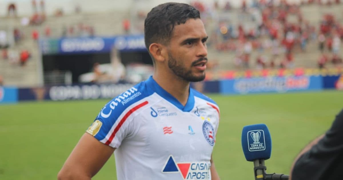 Meia do Bahia, Marco Antônio vibra com seu primeiro gol na temporada 2022