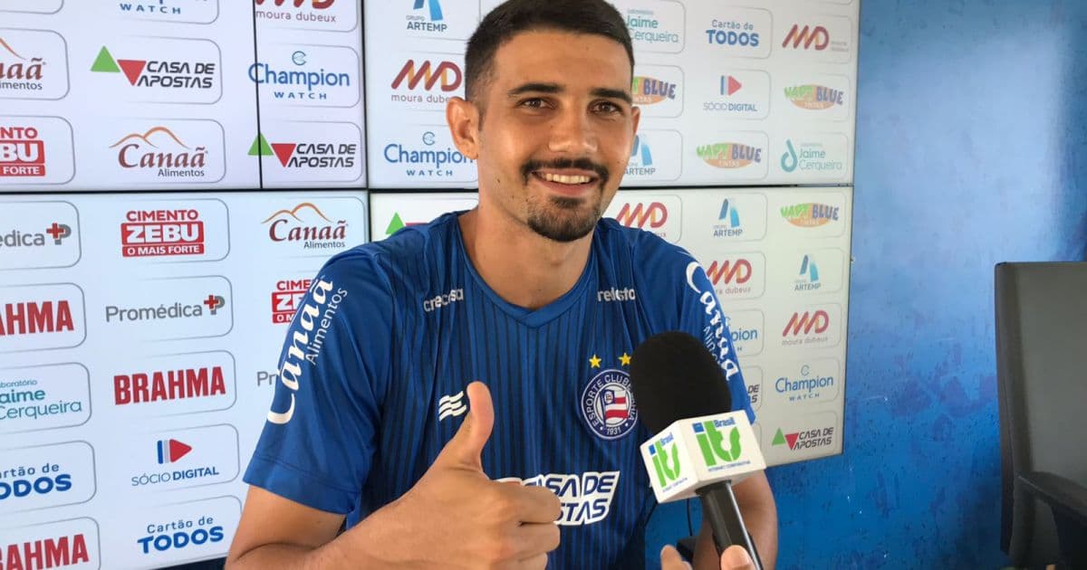 Ignácio celebra sequência no Bahia e valoriza dupla com Luiz Otávio: 'Me sinto muito bem'