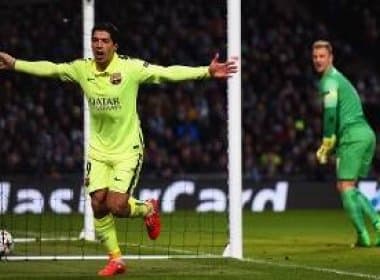Autor de dois gols em jogo da Liga dos Campeões, Suárez provoca torcida do Manchester City 