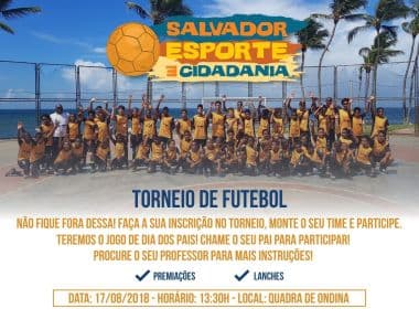 Torneio de futebol para crianças e pais movimenta a quadra de Ondina nesta sexta-feira