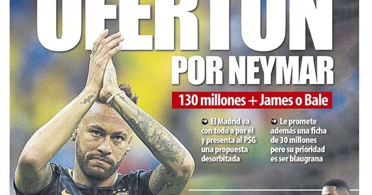 Jornal aponta que Real Madrid prepara oferta de R$ 560 milhões por Neymar