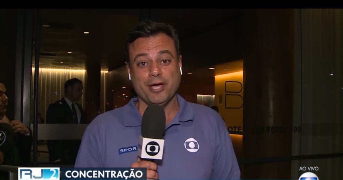 Flamenguistas xingam a TV Globo durante entrada ao vivo de repórter da emissora