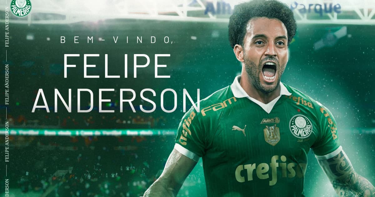 Palmeiras anuncia a contratação do meia-atacante Felipe Anderson, da Lazio