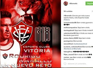 Em rede social, Rodrigo Ramallo comemora acerto com o Vitória