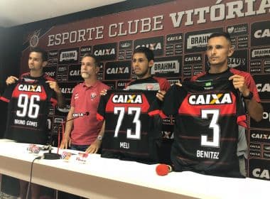 De uma só vez! Vitória apresenta Meli, Benítez e Bruno Gomes