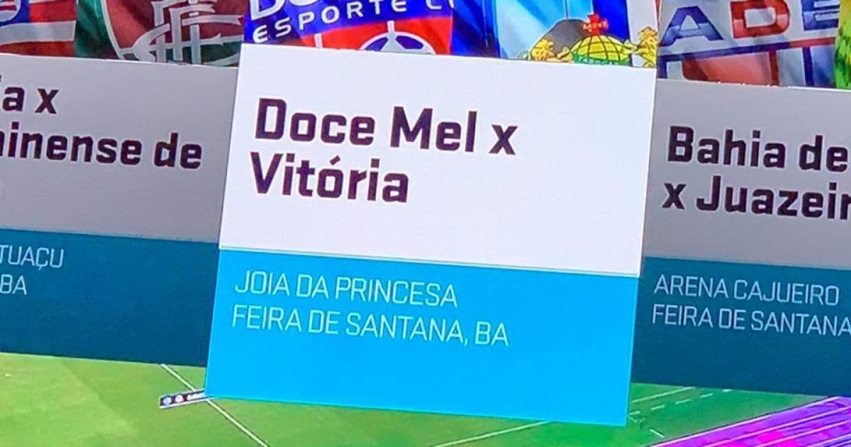 Canal Premiere erra o escudo do Vitória na abertura da transmissão 