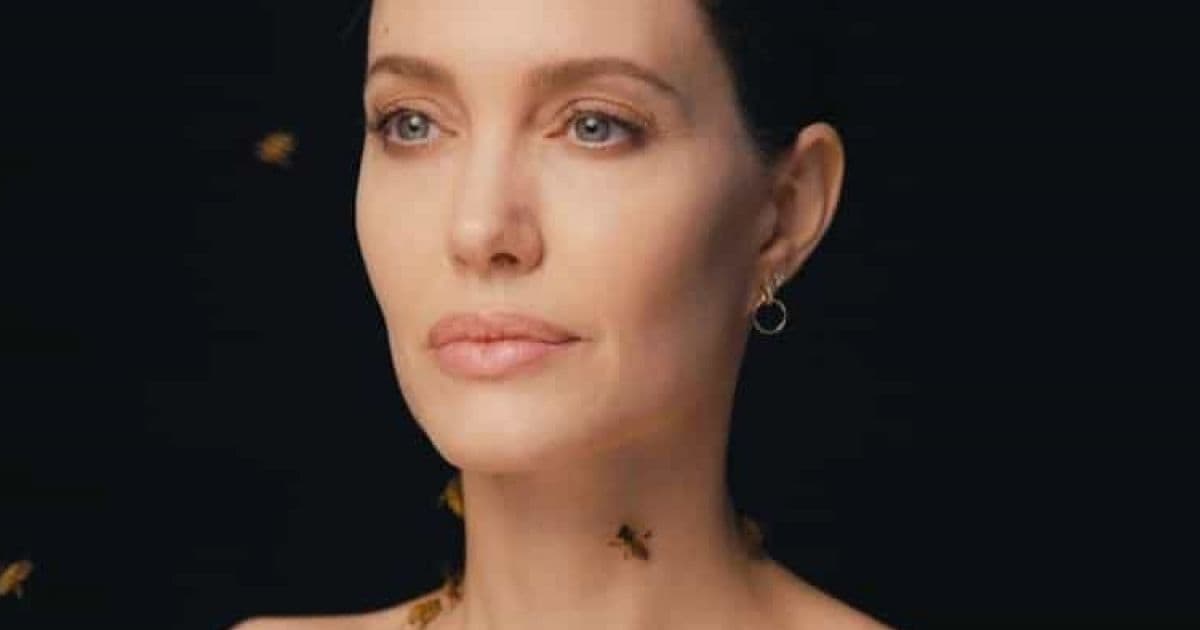Angelina Jolie faz ensaio coberta de abelhas e diz ter ficado sem banho