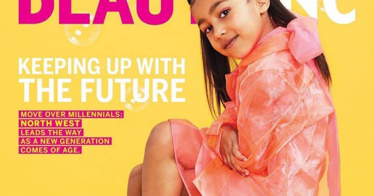 Kim Kardashian comemora primeira capa de revista da filha de cinco anos, North West