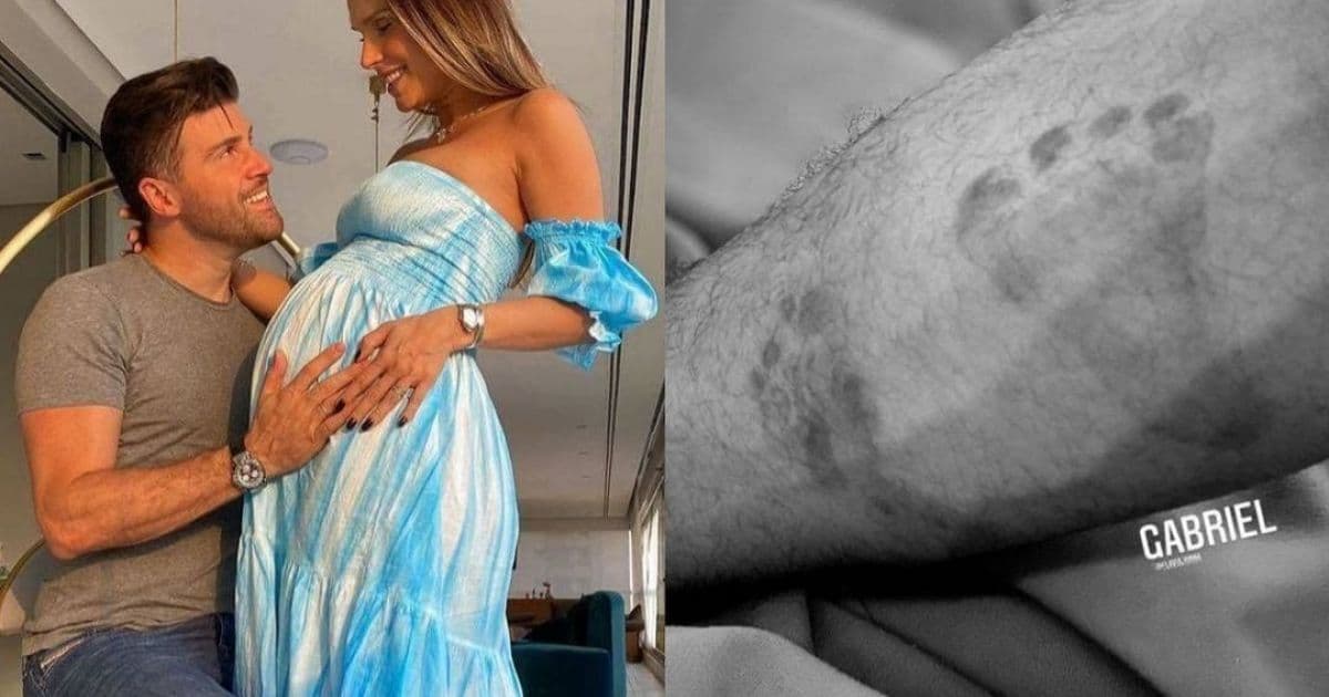 Flávia Viana dá à luz Gabriel, seu primeiro filho com Marcelo Zangrandi