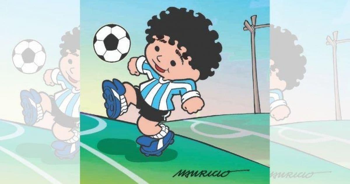 Mauricio criou desenho em homenagem a Maradona, mas não teve continuidade