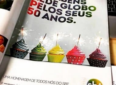 SBT parabeniza Globo pelos cinquenta anos com anúncio em revista