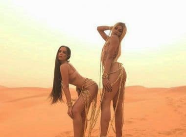 Anitta e Pabllo Vittar chegam ao deserto andando após carro não subir duna
