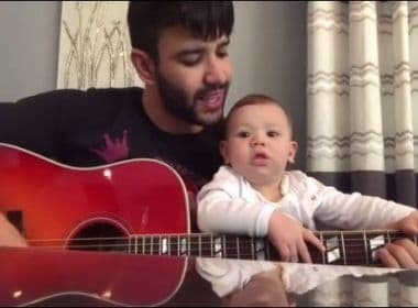 Gusttavo Lima canta ao lado do filho e encanta seguidores: ‘Achei minha segunda voz’