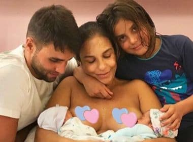 Ivete Sangalo começa a escolher vestidos para suas filhas gêmeas usarem no batizado