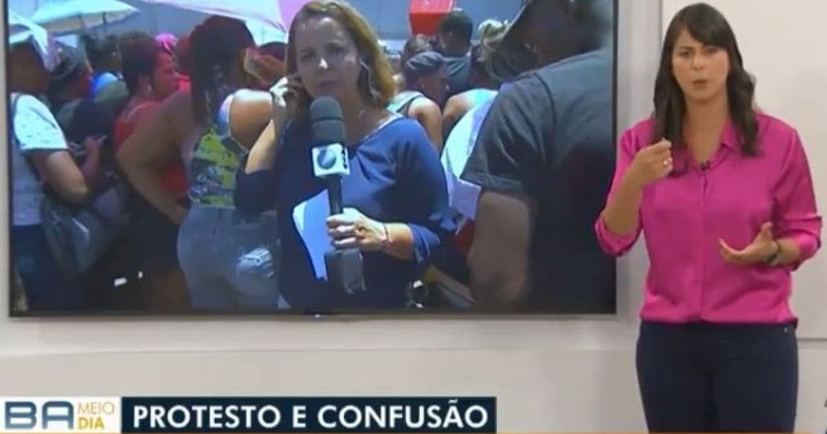 Revoltada, ambulante xinga ao vivo no 'Bahia Meio Dia' e viraliza: 'Todo ano é essa put****’