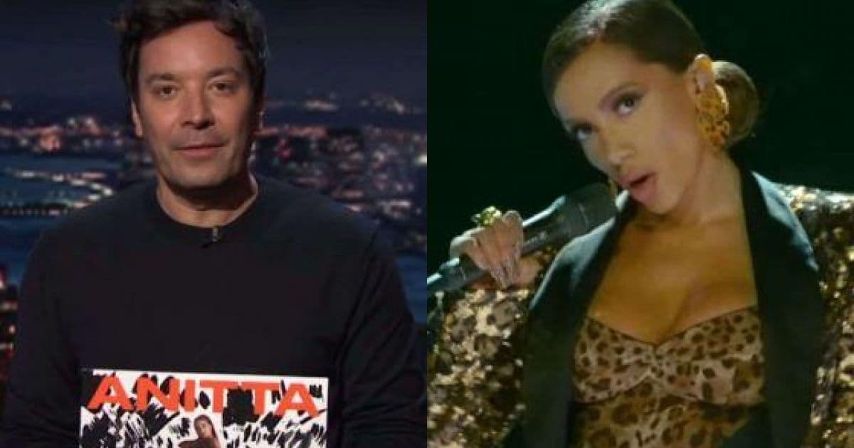 Anitta canta 'Me Gusta' em programa de Jimmy Fallon; apresentação tem projeção de Cardi B