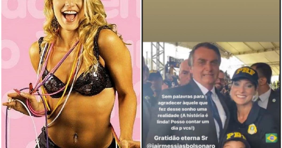Ex-dançarina do Tchan vira policial federal e posa com Bolsonaro: 'Sem palavras'