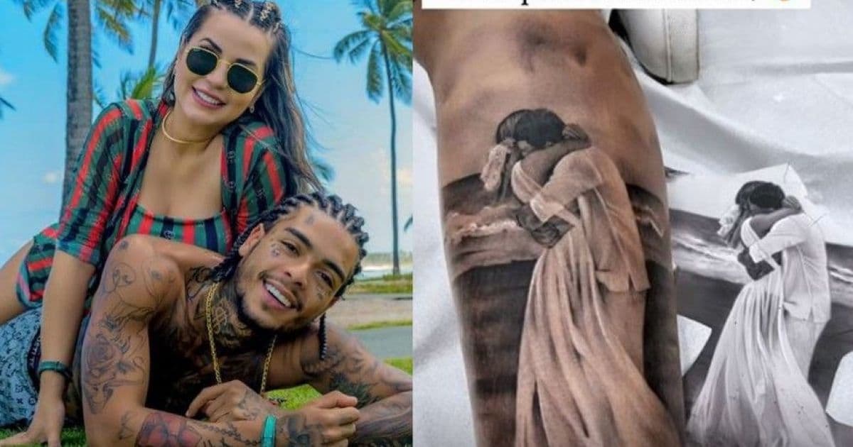 Viúva de MC Kevin faz tatuagem em homenagem ao cantor
