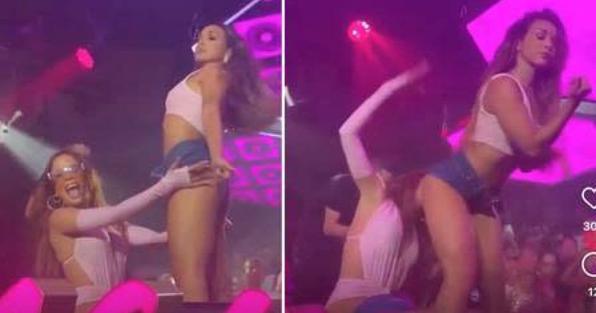 VÍDEO: Em show, Anitta esfrega rosto em bumbum de bailarina, sua ex-affair