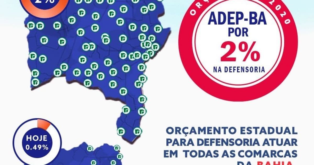 ADEP-BA lança campanha para ampliar atuação da Defensoria Pública na Bahia