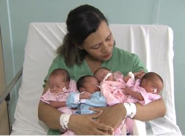 Riachão do Jacuípe: Quadrigêmeos de gravidez natural recebem alta e já estão em casa