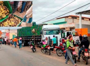 Caetité: Para não perder a carga, produtor de bananas distribui carga para moradores