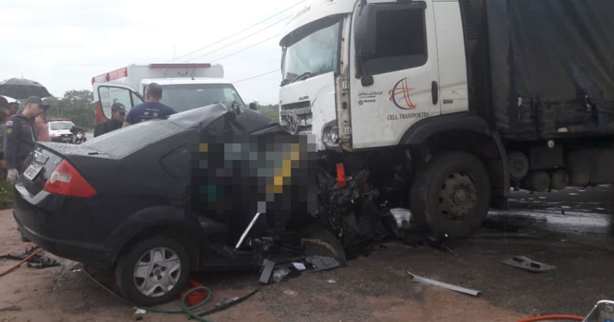 Dias D’Ávila: Motorista morre em batida entre carro e caminhão-baú na BA-093