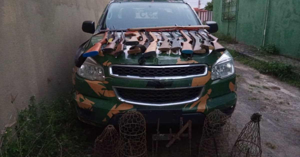 Ubatã: Ação apreende 13 armas, 24 pássaros e 20kg de caça irregular 