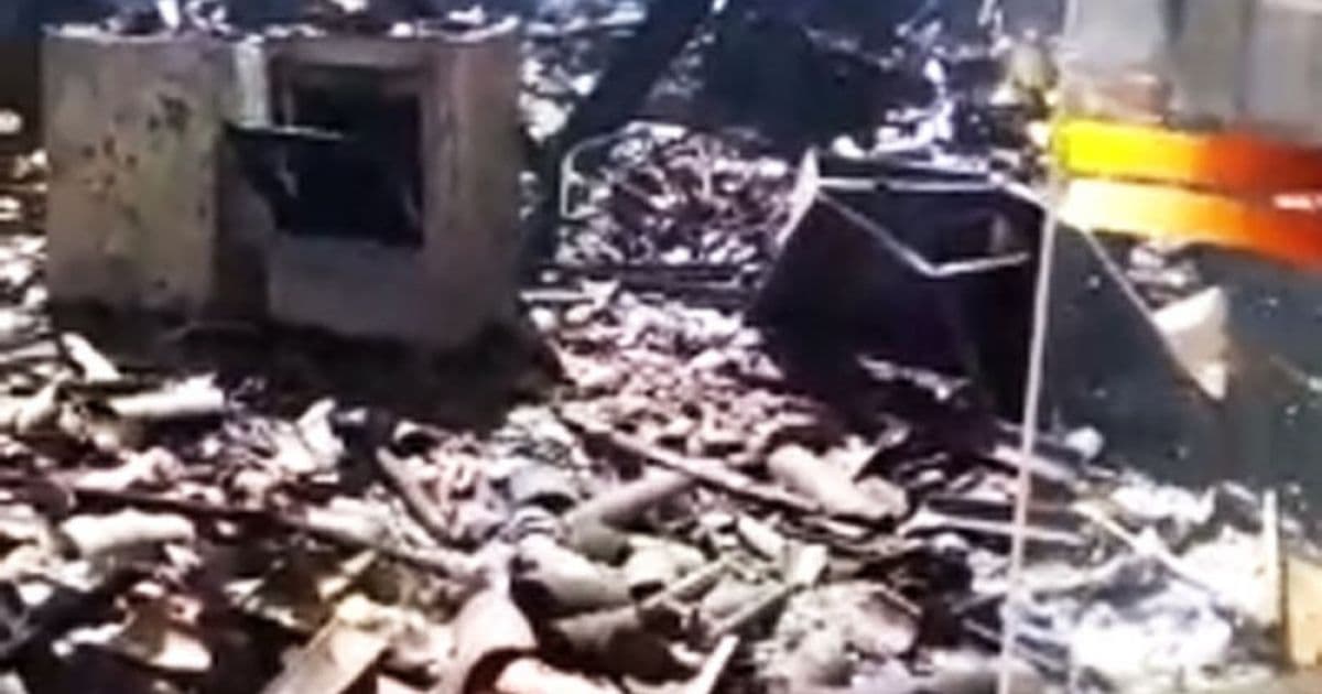 Mata de São João: Loja de material de construção fica destruída após incêndio 