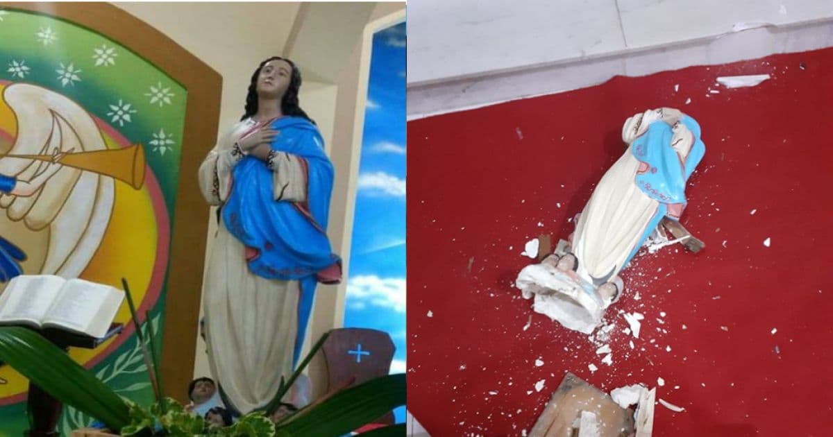 Homem invade live de igreja em São Domingos e quebra imagem de Nossa Senhora