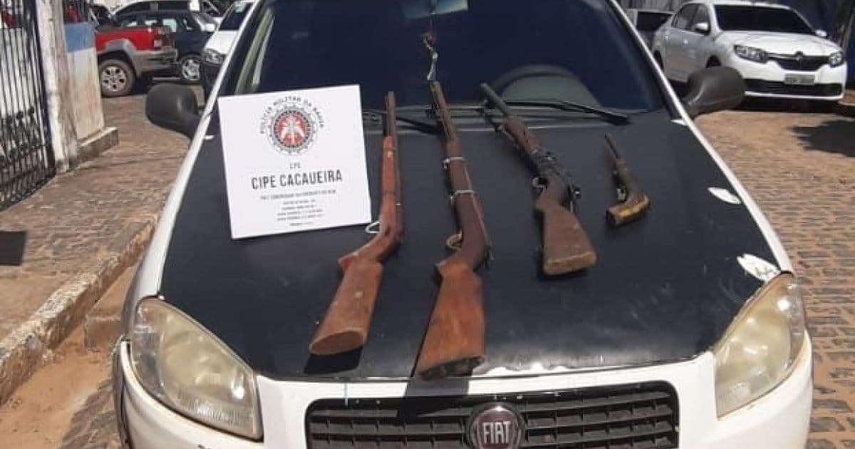 Polícias Militar e Civil apreendem 8 armas em Camamu, Itabuna e Juazeiro