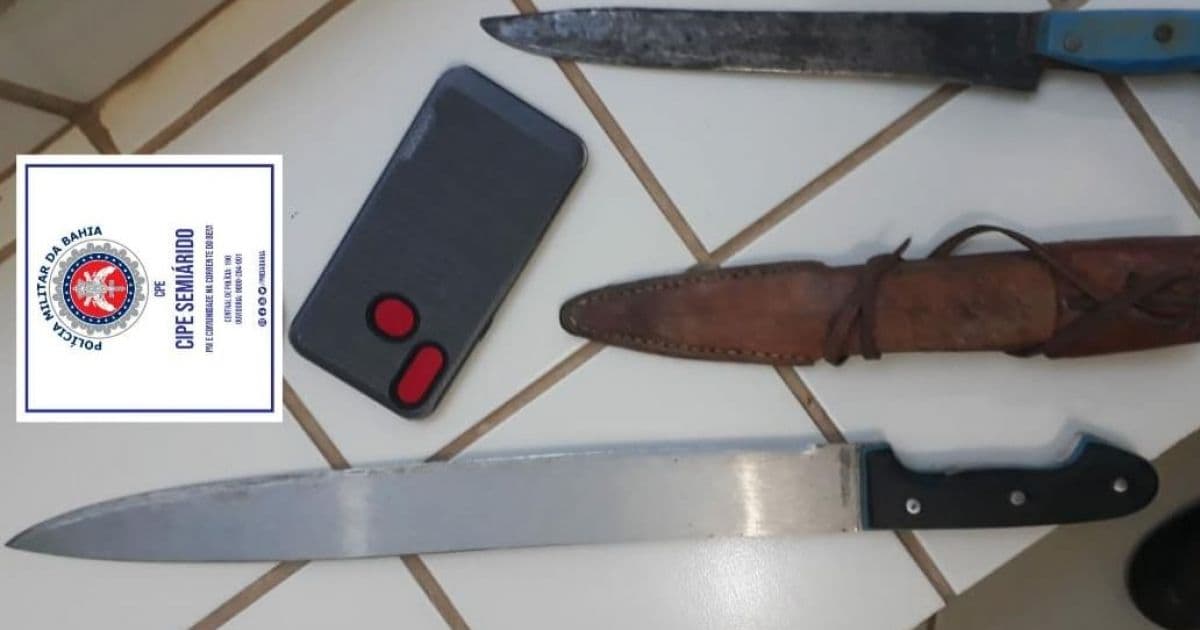 Xique-Xique: Homem é preso com facão após ameaçar companheira de morte