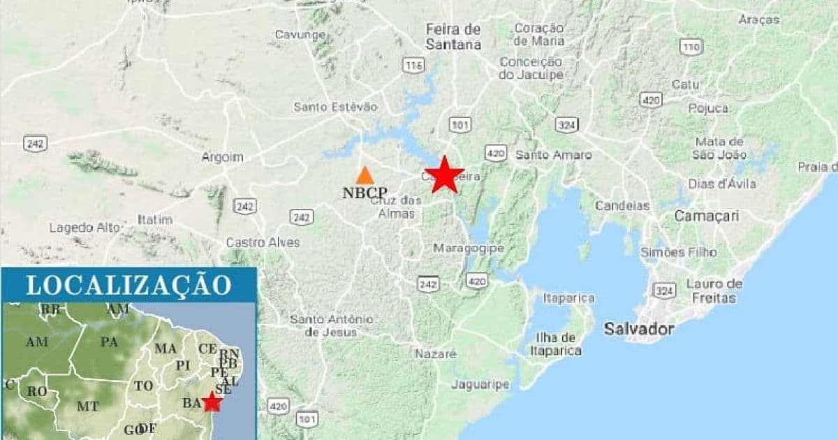 Cachoeira: Centro da USP confirma tremor de pequena intensidade