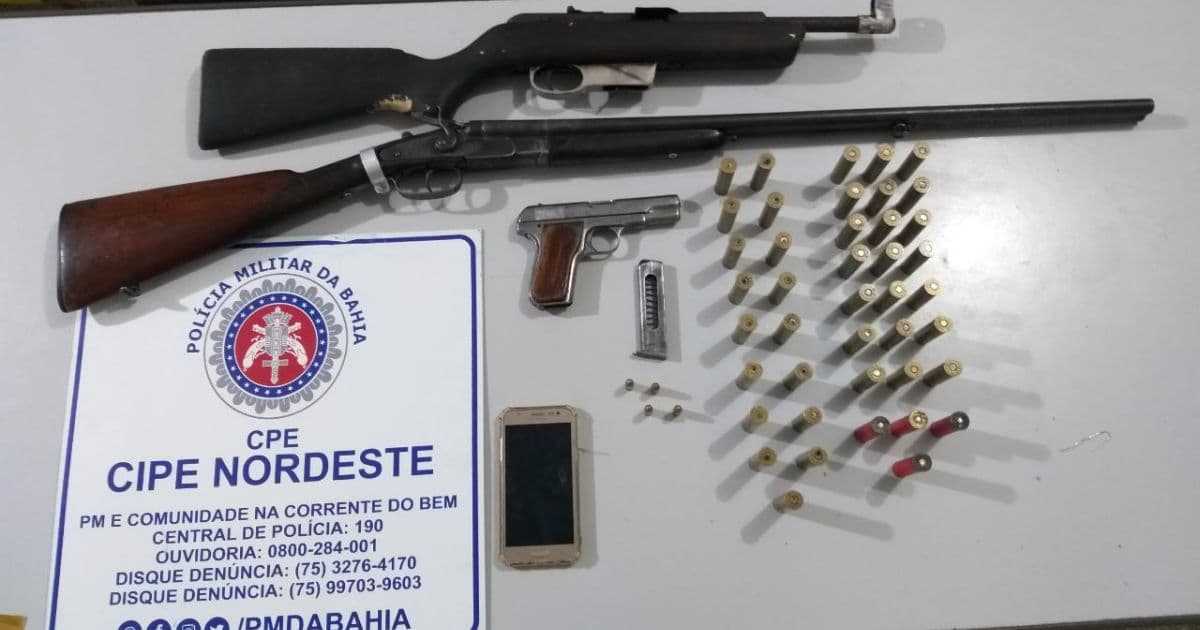 Após denúncia anônima, cinco armas de fogo são apreendidas no Sudoeste baiano 