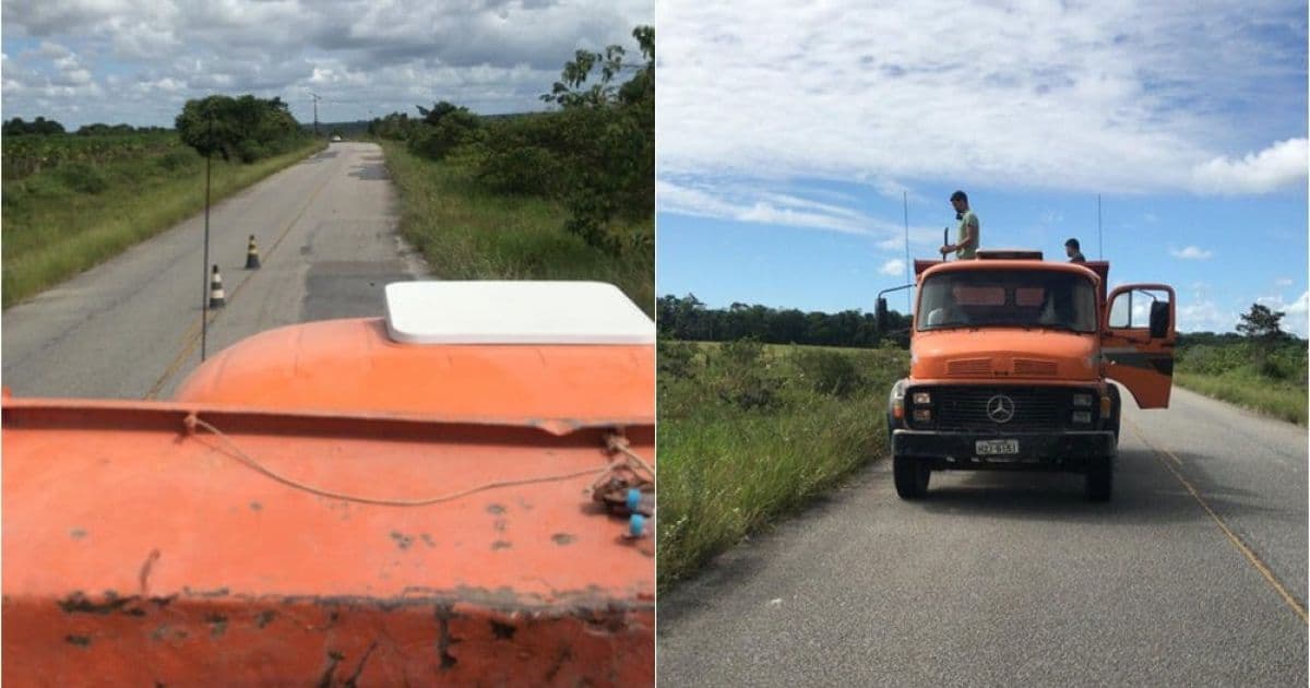Porto Seguro: Grupo de taxistas tapa buracos de rodovia estadual por conta própria
