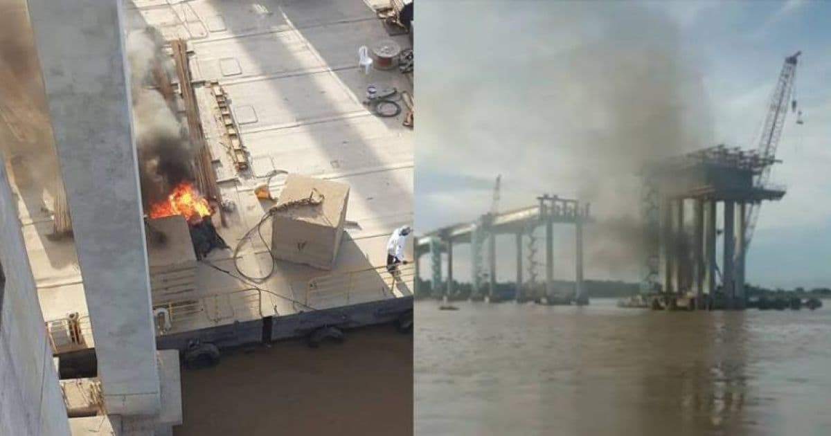 Princípio de incêndio é registrado em obra da ponte entre Xique-Xique e Barra
